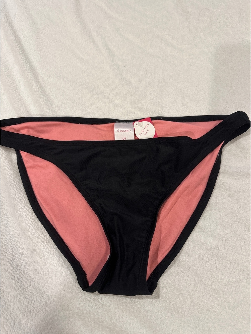NWT Xhiliration Swim Bottoms, Large, black